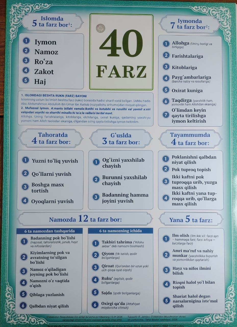 40 farz (A1, yumshoq) kichik rasm