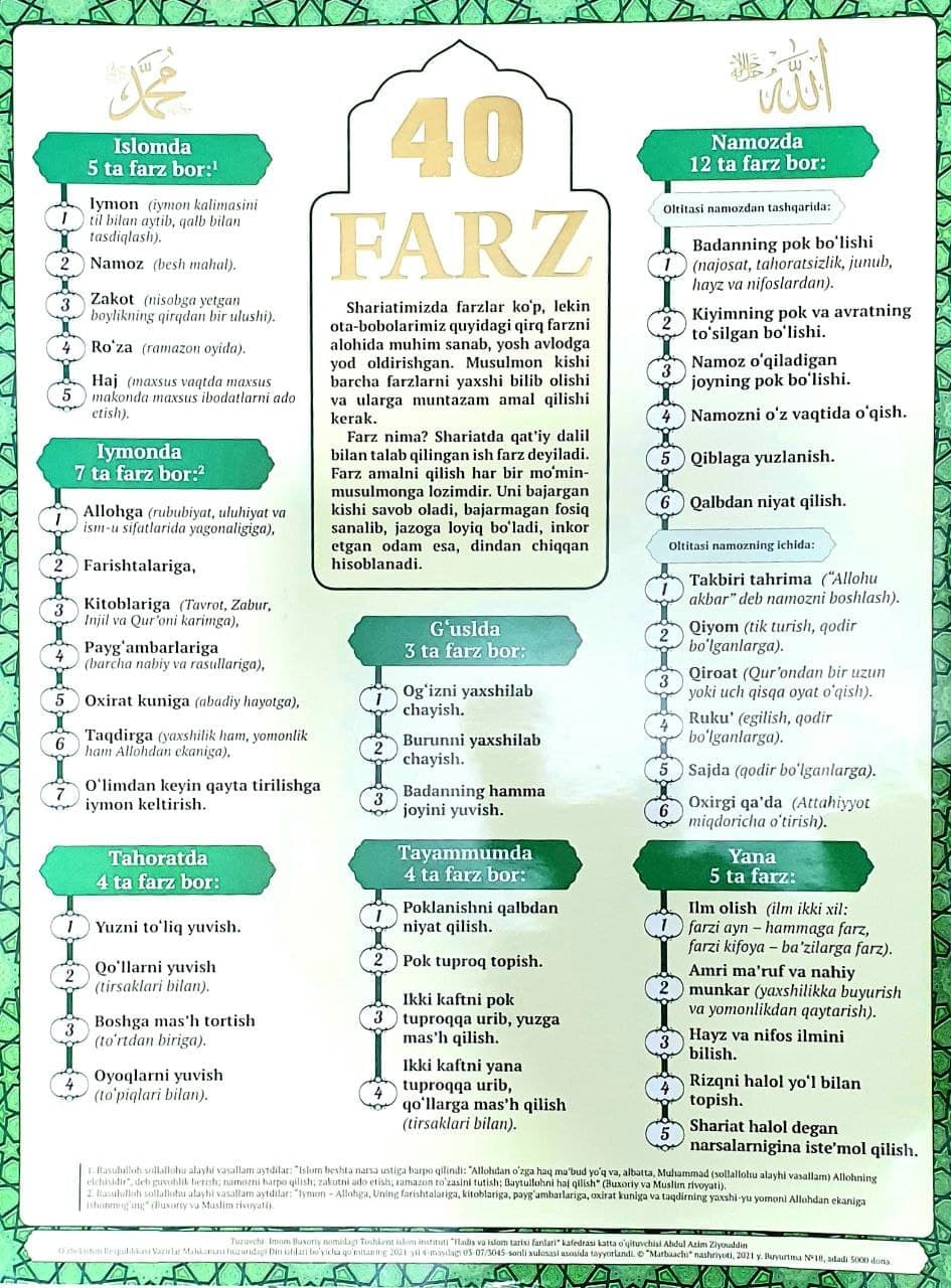 40 farz (lotin) (A1, yumshoq) kichik rasm