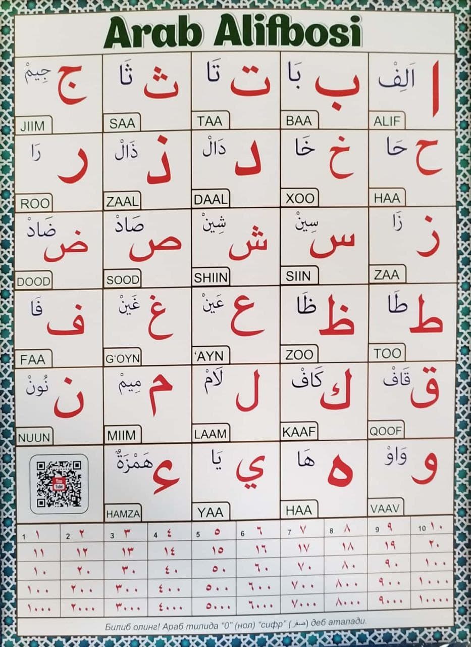 Arab alifbosi (plakat) (A1, yumshoq) kichik rasm