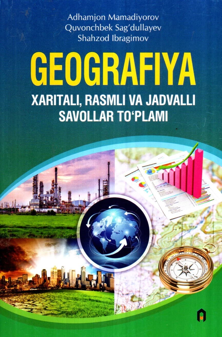Geografiya xaritali rasmli va jadvalli savollar to'plami (A5, yumshoq) kichik rasm