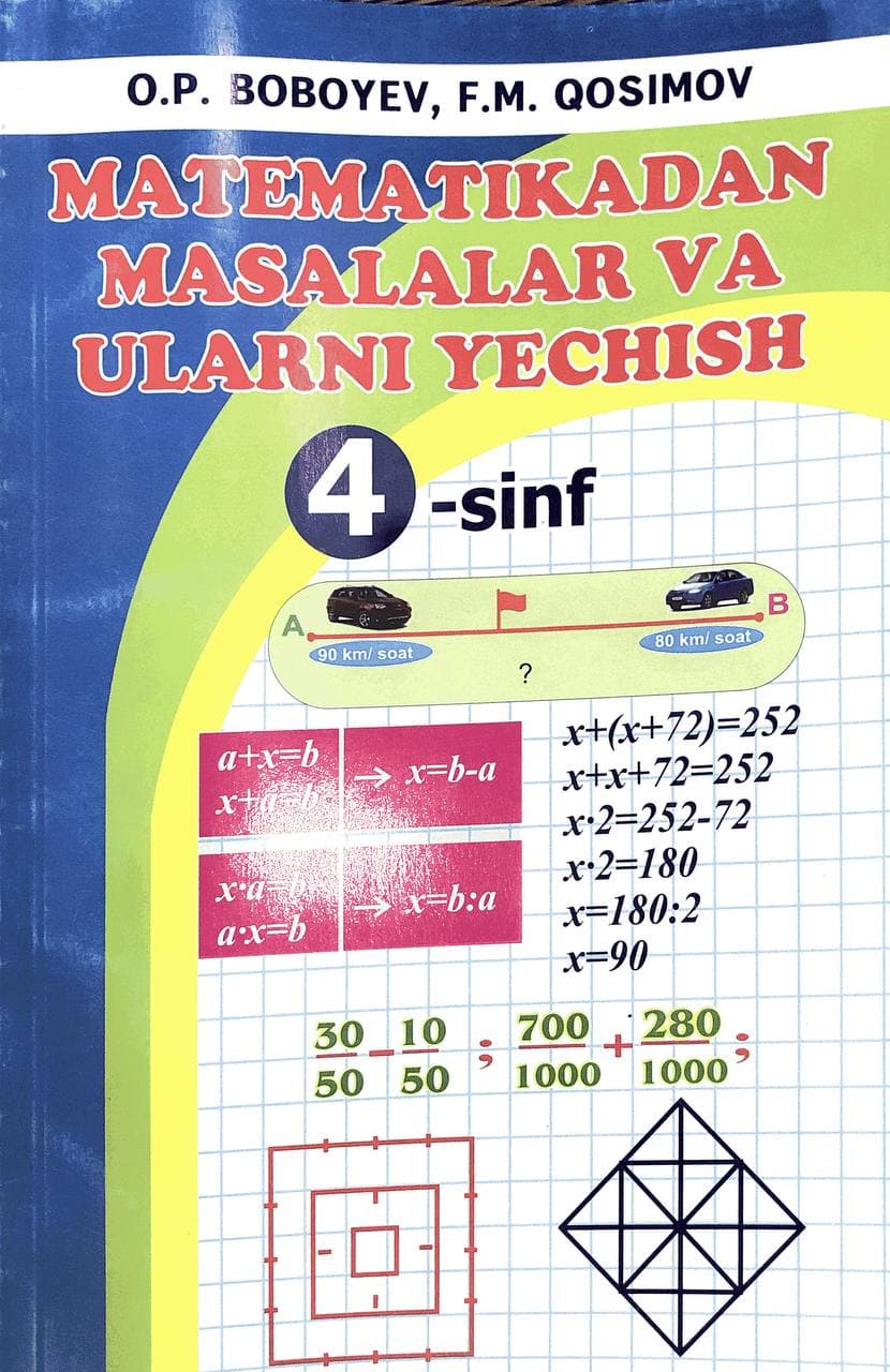 Matematikadan masalalar va ularni yechish 4-sinf (A5, yumshoq) kichik rasm