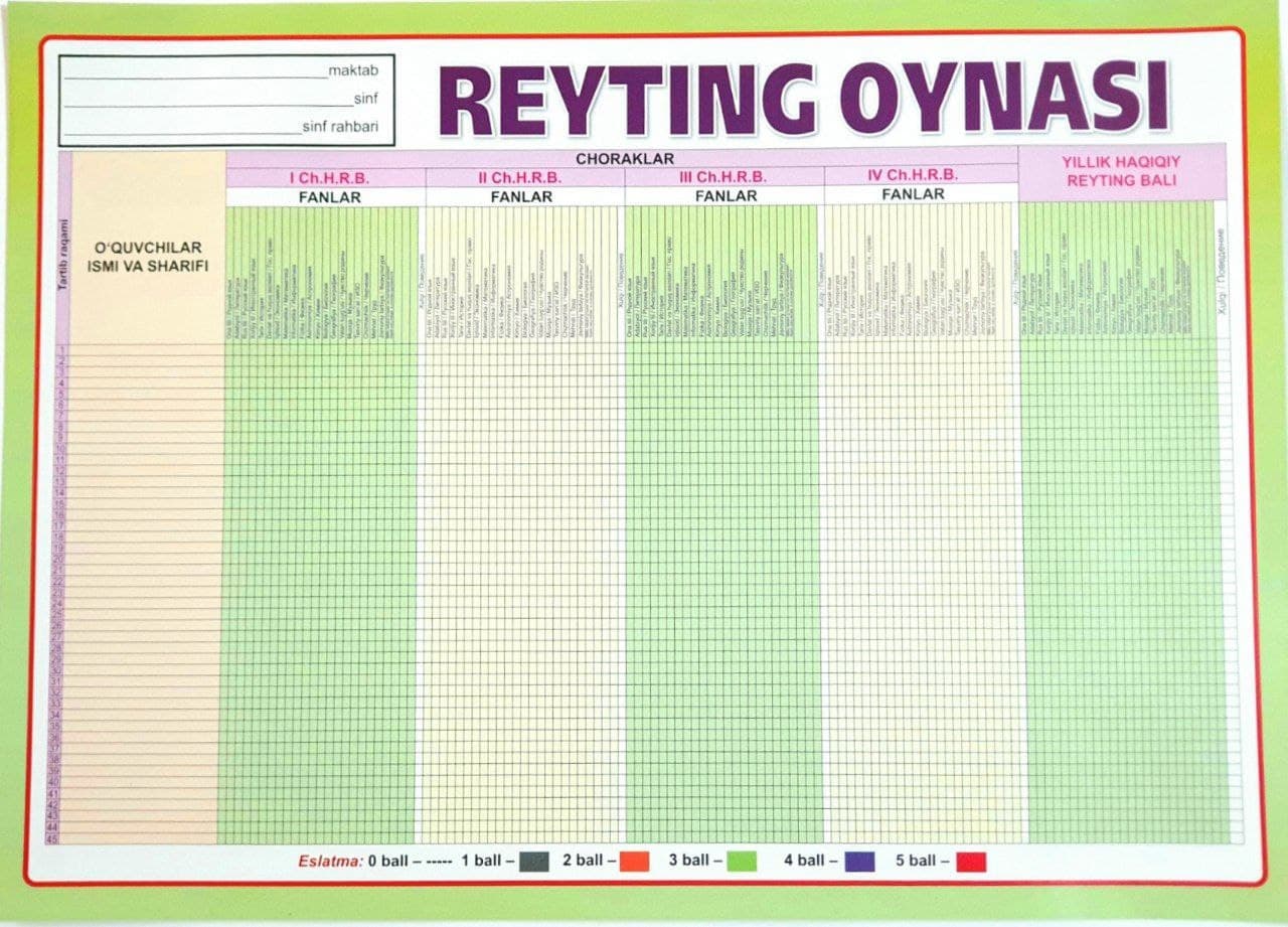 Reyting oynasi (A1 (lotin), yumshoq) kichik rasm