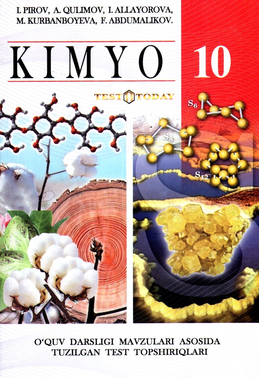 Test today Kimyo 10-sinf (o'quv darsligi asosida) (A5, yumshoq) 192 bet