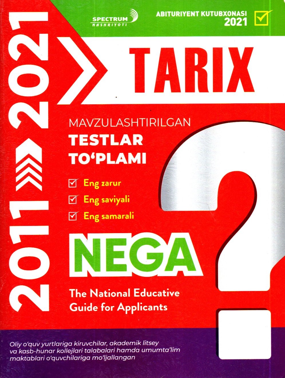Nega Tarix 2011-2021 (А4 (lotin), yumshoq)